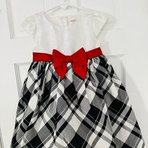 Gymboree Elegant Plaid Dress with Red Accent